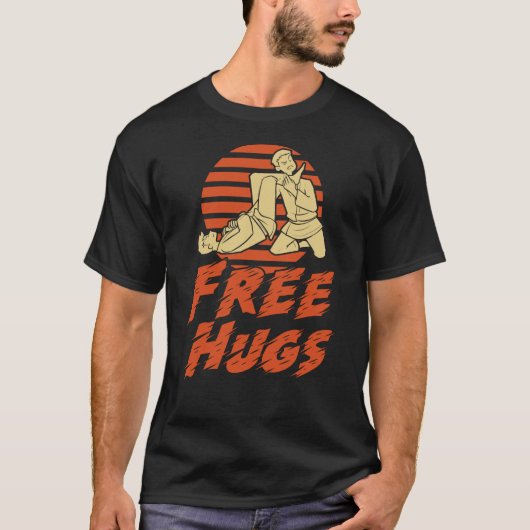 Funny Free Hugs - Braziliaanse Jiu-Jitsu, BJJ Gift T-shirt (Voorkant)