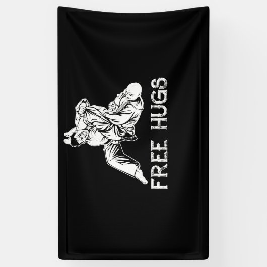 Funny Free Hugs Brazilian Jiu-Jitsu MMA BJJ Spandoek (Verticaal)