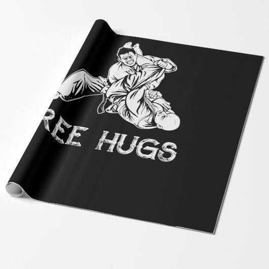 Funny Free Hugs Brazililian Jiu-Jitsu MMA BJJ Cadeaupapier (Uitgerold)