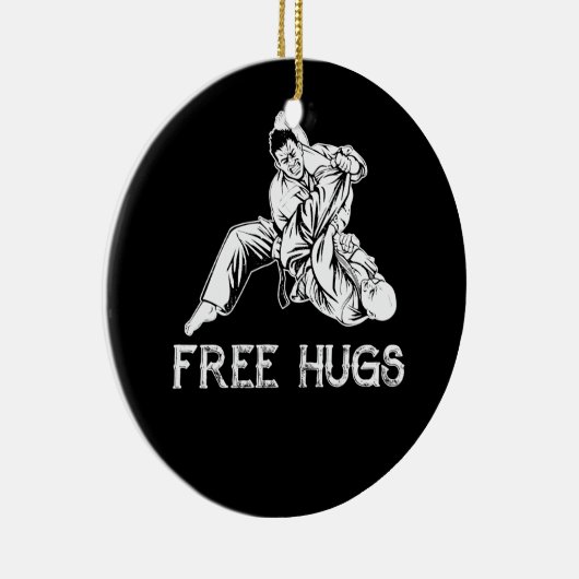 Funny Free Hugs Brazililian Jiu-Jitsu MMA BJJ Keramisch Ornament (Rechts)