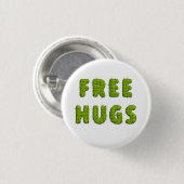 Funny free hugs cactus typografie humor ronde button 3,2 cm (Voorkant /achterkant)