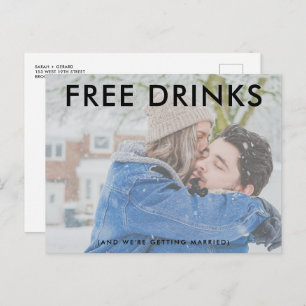 Funny Free Opaque Photo Wedding Save the Dates Aankondigingskaart