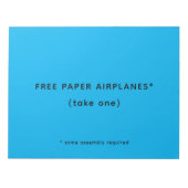 Funny Free Paper Airplanes Joke Notitieblok (Voorkant)