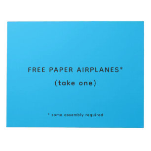 Funny Free Paper Airplanes Joke Notitieblok
