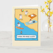 Funny Free range Chickens Birthday Kaart (Gele Bloem)