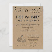 Funny Free Whiskey en een huwelijksuitnodiging Kaart (Voorkant)