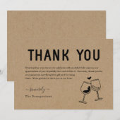 Funny Free Wine Hartelijk dank Bedankkaart (Voorkant / Achterkant)