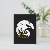 Funny French Bulldog and Moon Halloween Costume Bedankkaart (Staand voorkant)