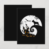 Funny French Bulldog and Moon Halloween Costume Bedankkaart (Voorkant / Achterkant)