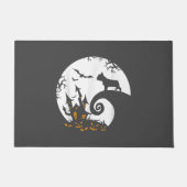 Funny French Bulldog and Moon Halloween Costume Deurmat (Voorkant)