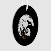 Funny French Bulldog and Moon Halloween Costume Ornament (voorkant)