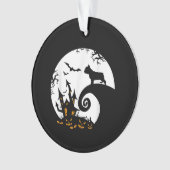 Funny French Bulldog and Moon Halloween Costume Ornament (voorkant)
