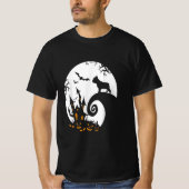 Funny French Bulldog and Moon Halloween Costume T-shirt (Voorkant)