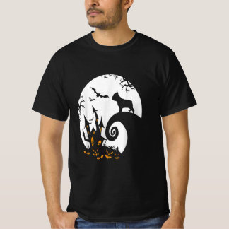 Funny French Bulldog and Moon Halloween Costume T-shirt