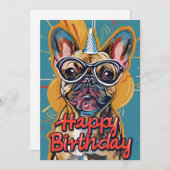 Funny French Bulldog Birthday Feestdagenkaart (Voorkant / Achterkant)