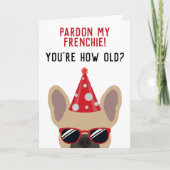 Funny French Bulldog Birthday Kaart (Voorkant)