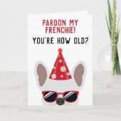 Funny French Bulldog Birthday Kaart (Voorkant)