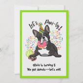 Funny French Bulldog Birthday Party Invite Kaart (Voorkant)