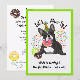 Funny French Bulldog Birthday Party Invite Kaart