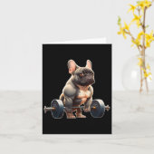 Funny French Bulldog Bodybuilding Gym Frenchie Wei Kaart (Gele Bloem)