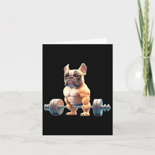 Funny French Bulldog Bodybuilding Gym Frenchie Wei Kaart