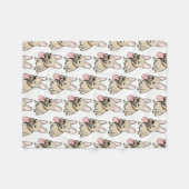 Funny French Bulldog Cartoon Dog Pattern Frenchies Fleece Deken (Voorkant (Horizontaal))