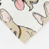 Funny French Bulldog Cartoon Dog Pattern Frenchies Fleece Deken (Hoek)