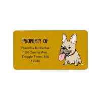 Funny French Bulldog Cartoon Dog Property Labels