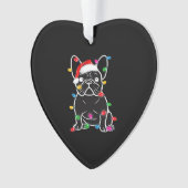 Funny French Bulldog Dog Tree Christmas Lights Xma Ornament (voorkant)