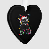 Funny French Bulldog Dog Tree Christmas Lights Xma Ornament (voorkant)