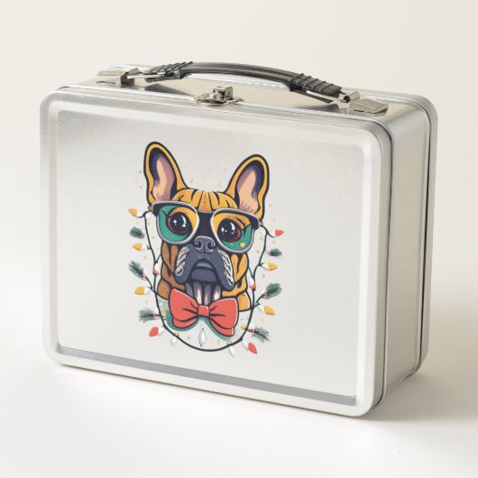 Funny French Bulldog Dog Tree kerstlampjes Xma (Voorkant)