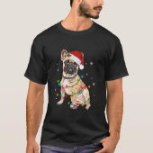 Funny French Bulldog Dog Tree kerstlampjes Xma T-shirt (Voorkant)