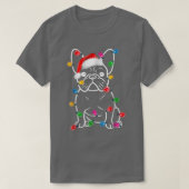 Funny French Bulldog Dog Tree kerstlampjes Xma T-shirt (Design voorkant)