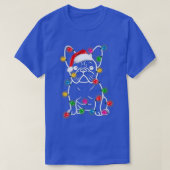 Funny French Bulldog Dog Tree kerstlampjes Xma T-shirt (Design voorkant)