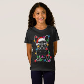 Funny French Bulldog Dog Tree kerstlampjes Xma T-shirt (Voorkant volledig)