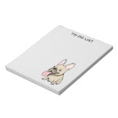Funny French Bulldog Drawing Frenchie Custom Text Notitieblok (Linkerzijde)