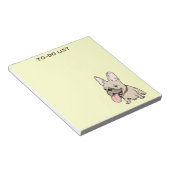 Funny French Bulldog Drawing Frenchie Custom Text Notitieblok (Schuin)