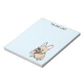 Funny French Bulldog Drawing Frenchie Custom Text Notitieblok (Linkerzijde)