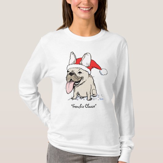 Funny French Bulldog Frenchie Clause Dog Kerstmis T-shirt (Voorkant)