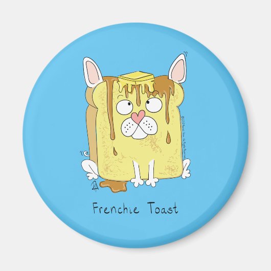 Funny French Bulldog Frenchie Cute Dog Cartoon Magneet (Voorkant)