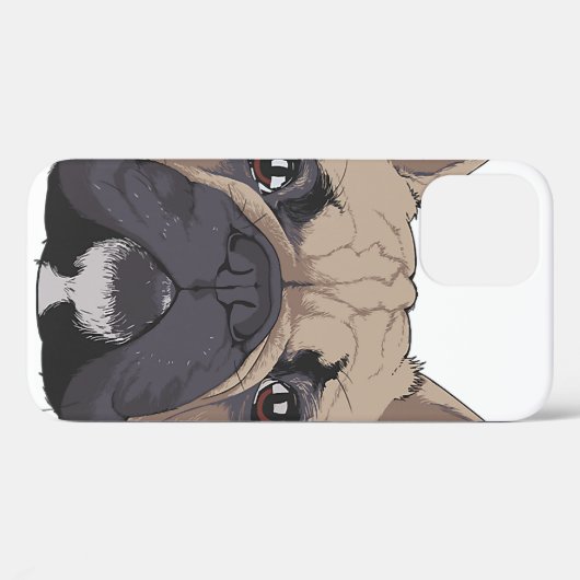 Funny French Bulldog Head Dog Case-Mate iPhone Case (Achterkant (horizontaal))