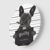 Funny French Bulldog Jail Mugshot Bad Dog Grote Klok (Hoek)