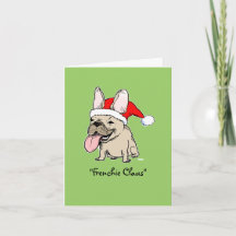 Funny French Bulldog Kerstfranchie Santa