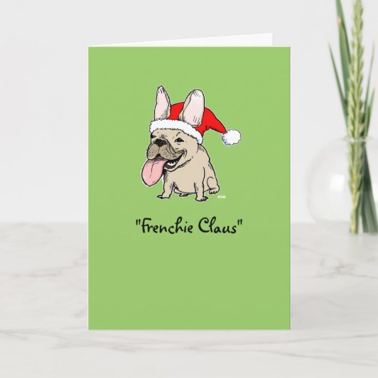 Funny French Bulldog Kerstmis Cute Frenchie Santa Feestdagen Kaart (Voorkant)