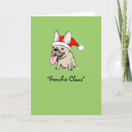 Funny French Bulldog Kerstmis Cute Frenchie Santa Feestdagen Kaart