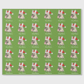 Funny French Bulldog kerstpattern Cute Cadeaupapier (Vlak)