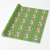Funny French Bulldog kerstpattern Cute Cadeaupapier (Uitgerold)