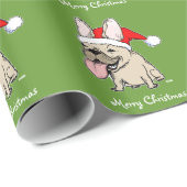 Funny French Bulldog kerstpattern Cute Cadeaupapier (Rol Hoek)