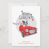 Funny French Bulldog Merry-kerstkaart Feestdagenkaart (Voorkant)