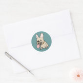 Funny French Bulldog met Huge Tongue Stikking out Ronde Sticker (Envelop)